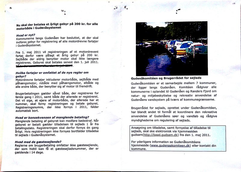 Nu skal der betales et årligt gebyr på 200 kr. for alle motorbåde i Gudenåsystemet